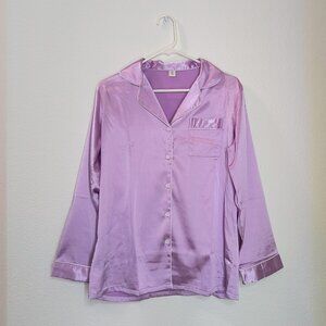 Women's Satin Pajamas Set - Purple
